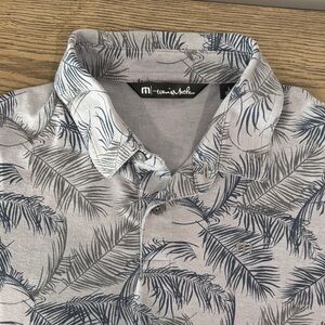 Travis Mathew Gray Palm Print Boy’s golf polo
